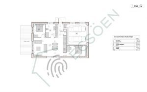 mājas projekts ar četrslīpu jumtu